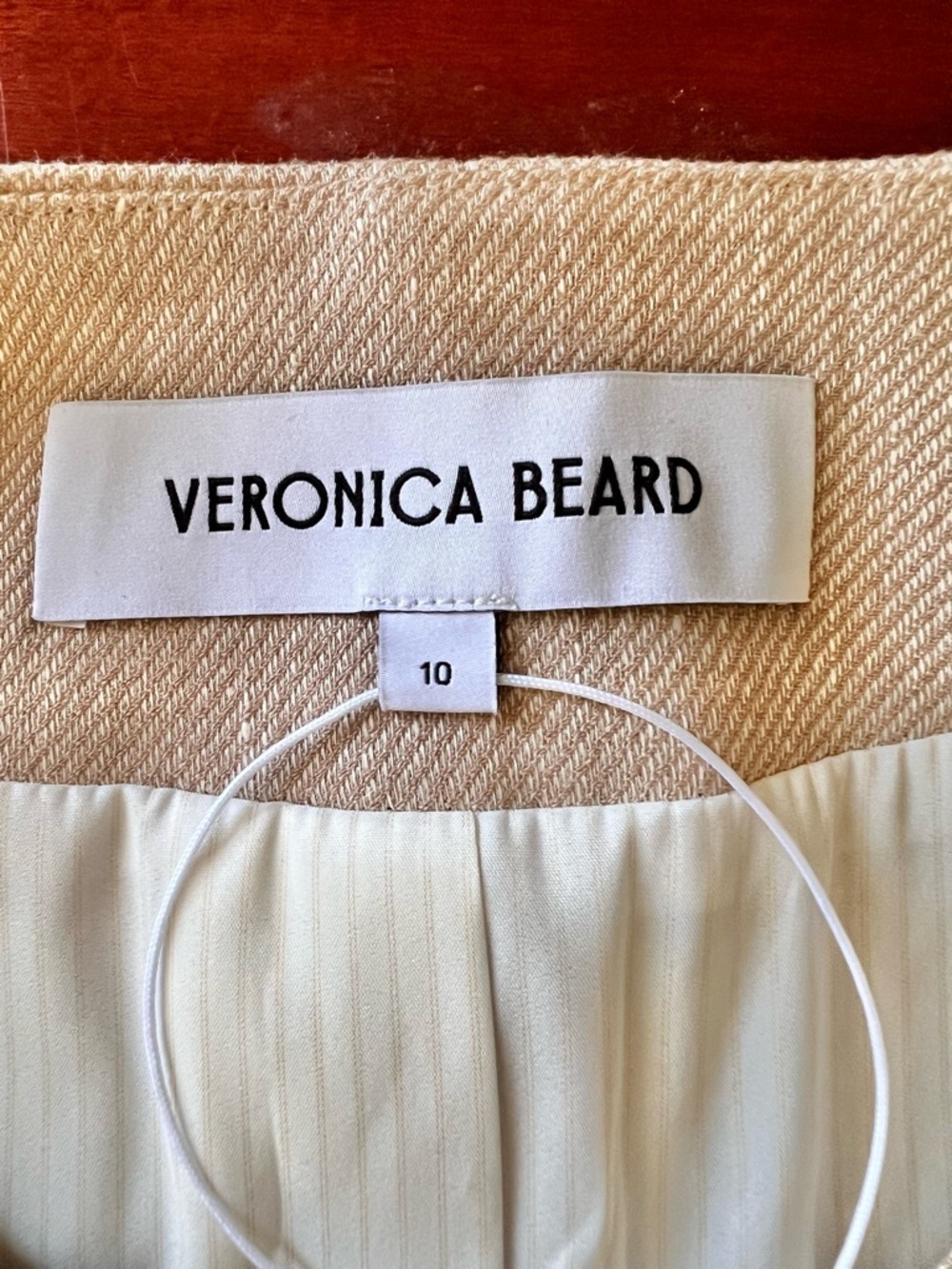 NWOT Veronica Beard Tamara Linen Blend Vest  Sandalwood Melange Size 10/ Large - Picture 6 of 13